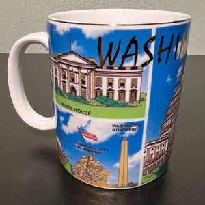 Vintage  Washington, DC Travel Souvenir Ceramic Mug w/ Metallic Gold Highlights
